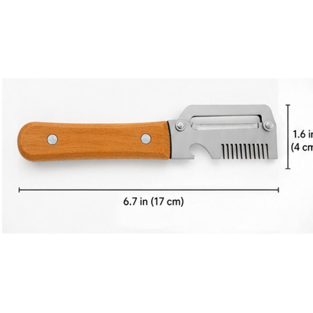 3-in-1 Kitchen Peeler Julienne Cutter Bottle Opener Stainless Steel Tool - Picture 3 of 4